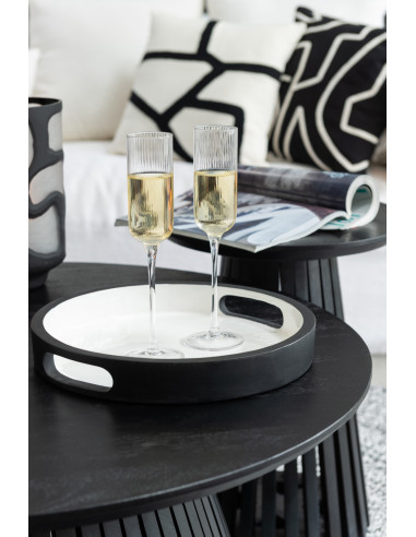 Plateau en bois assorti noir/blanc de 2J-Line