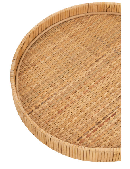 Ensemble de 2 plateaux ronds en rotin naturelJ-Line