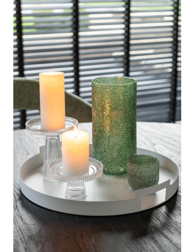 Ensemble de 3 plateaux ronds en métal blancJ-Line