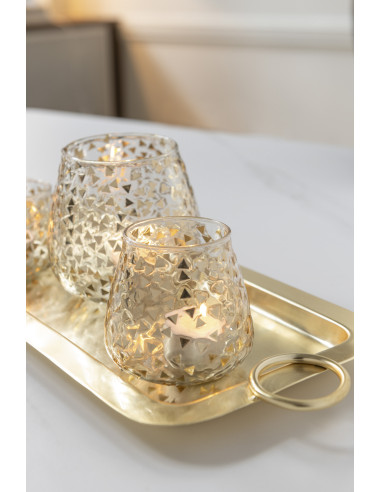 Plateau Mile Mat Métal Or GrandJ-Line