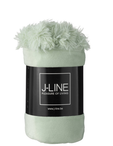 Tissu à carreaux en polyester avec pompon vert clairJ-Line