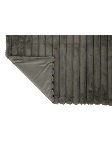 Tissu à carreaux en velours côtelé polyester gris foncéJ-Line