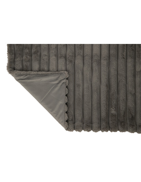 Tissu à carreaux en velours côtelé polyester gris foncéJ-Line