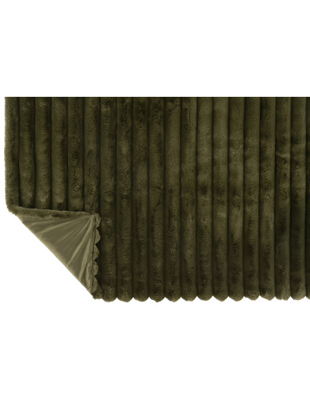 Tartan en velours côtelé large en polyester vert foncéJ-Line