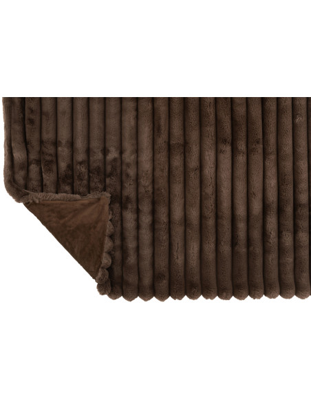 Carreaux en velours côtelé polyester chocolatJ-Line