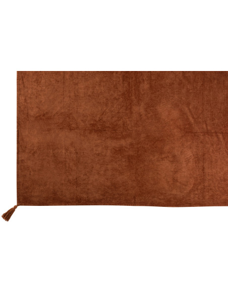 Tissu à carreaux en coton rouille à pomponsJ-Line Tissu à carreaux en coton rouille à pomponsJ-Line