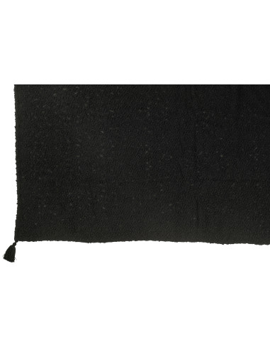 Carreaux à pompons en coton noirJ-Line