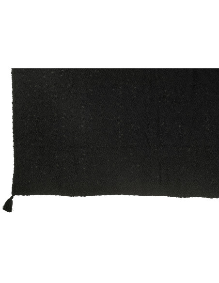 Carreaux à pompons en coton noirJ-Line