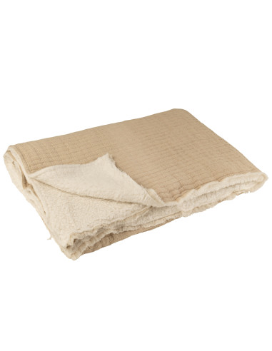 Carreaux en peluche Teddy Couture en coton/polyester beigeJ-Line