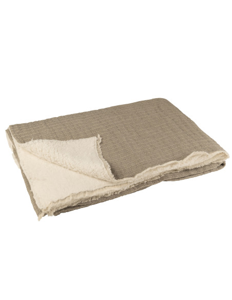 Carreaux Teddy Lignes Couture Coton/Polyester GrisJ-Line