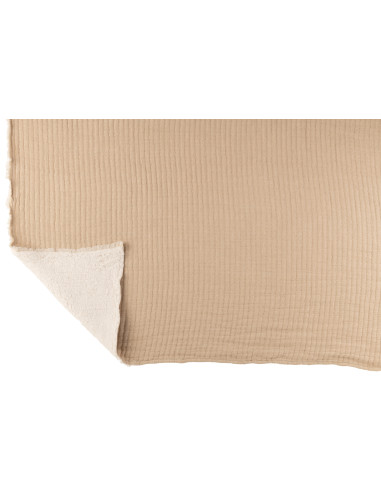 Carreaux en peluche Teddy Couture en coton/polyester beigeJ-Line