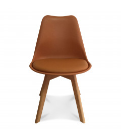 Chaise Copenhague Caramel + Coussin