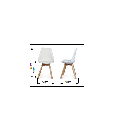 Chaise Copenhague Blanc + Coussin