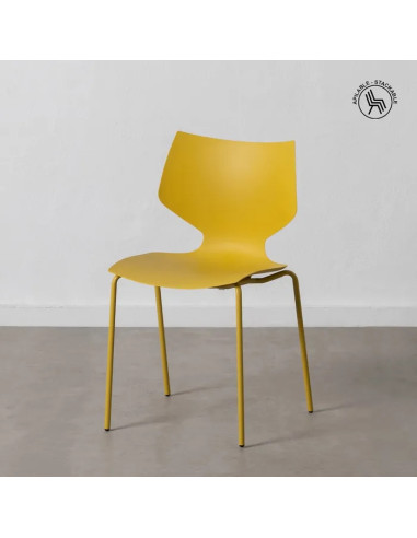 Lot de 4 chaises en polypropylene jaunes