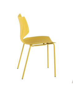 Lot de 4 chaises en polypropylene jaunes 2