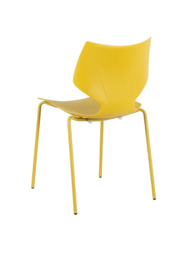 Lot de 4 chaises en polypropylene jaunes