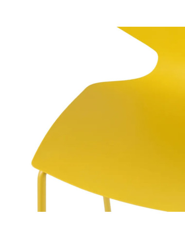 Lot de 4 chaises en polypropylene jaunes
