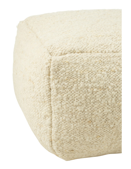 Pouf Carré Pois Laine CrèmeJ-Line Pouf Carré Pois Laine CrèmeJ-Line