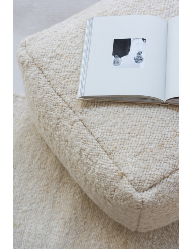 Pouf Carré Pois Laine CrèmeJ-Line