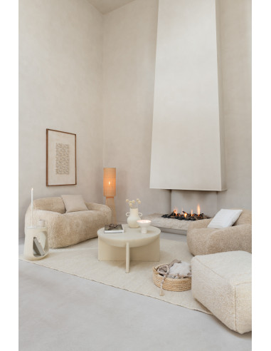 Pouf Carré Pois Laine CrèmeJ-Line