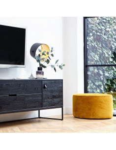 Pouf Rond Sara OcreWOOOD by De Eekhoorn 2