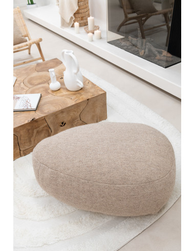 Pouf Galet Laine Beige