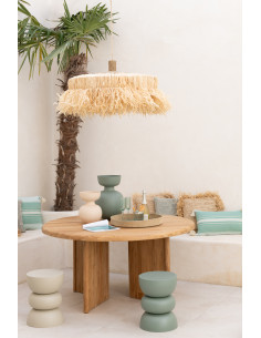 Tabouret Bois De Manguier Blanc jline jolipa 2