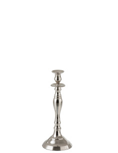 Porte-bougie classique en aluminium argenté petitJ-Line