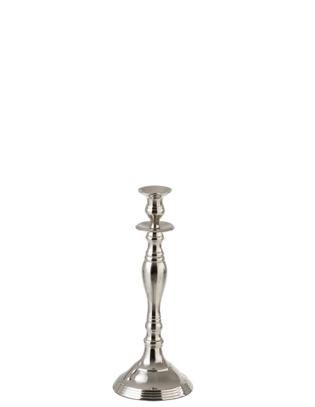 Porte-bougie classique en aluminium argenté petitJ-Line