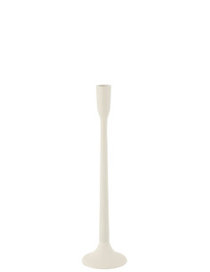 Porte-bougie en métal blanc mat grandJ-Line