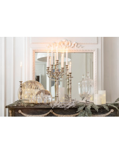 Porte-bougie classique en aluminium argenté petitJ-Line 2