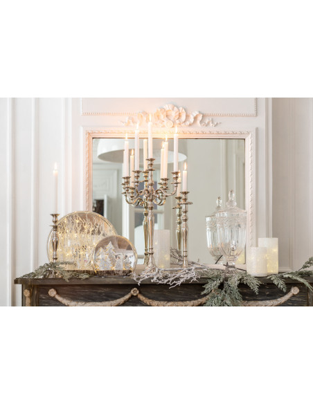 Porte-bougie classique en aluminium argenté petitJ-Line