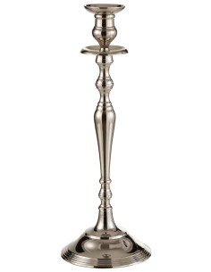 Porte-bougie classique en aluminium argenté grandJ-Line