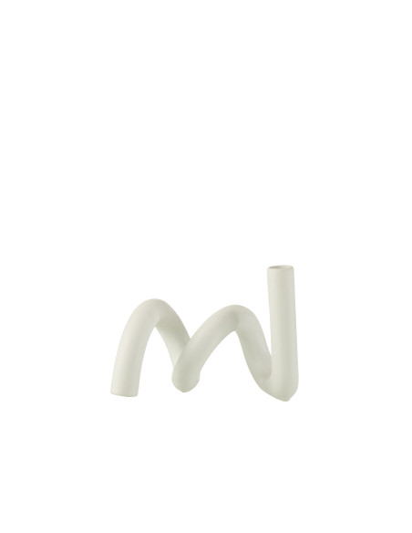 Porte-bougie Twist 1 Bougie en Céramique BlancheJ-Line