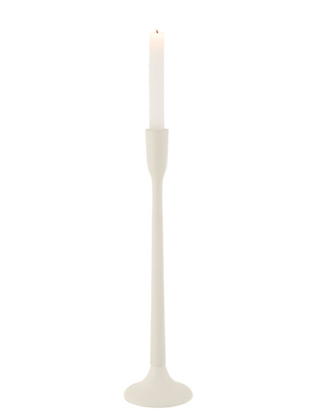 Porte-bougie en métal blanc mat grandJ-Line