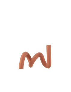 Porte-bougie Twist 1 Bougie en Céramique OrangeJ-Line