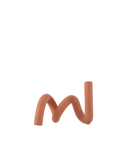 Porte-bougie Twist 1 Bougie en Céramique OrangeJ-Line