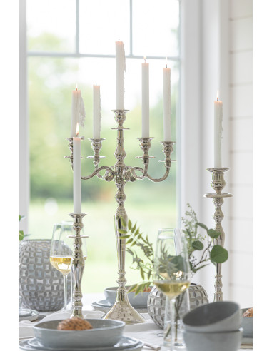 Porte-bougie classique en aluminium argenté petitJ-Line