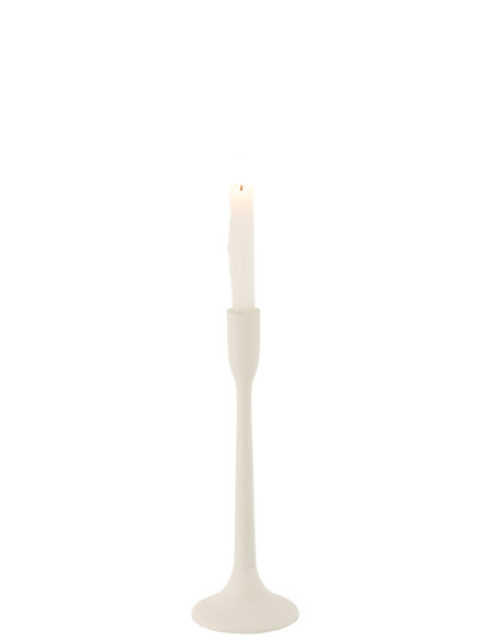 Porte-bougie en métal blanc mat petitJ-Line