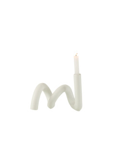 Porte-bougie Twist 1 Bougie en Céramique BlancheJ-Line 2