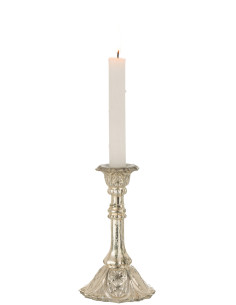 Porte-bougie en verre oriental argenté de taille moyenneJ-Line 2