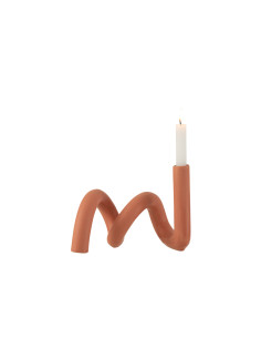 Porte-bougie Twist 1 Bougie en Céramique OrangeJ-Line 2