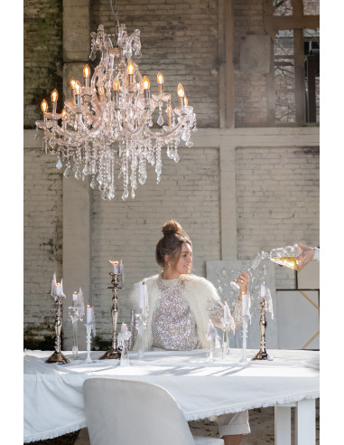 Porte-bougie classique en aluminium argenté petitJ-Line