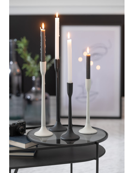 Porte-bougie en métal blanc mat grandJ-Line