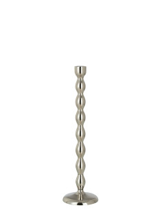 Bougeoir sphère en aluminium brillant argenté grandJ-Line