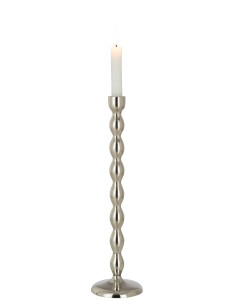 Bougeoir sphère en aluminium brillant argenté grandJ-Line 2