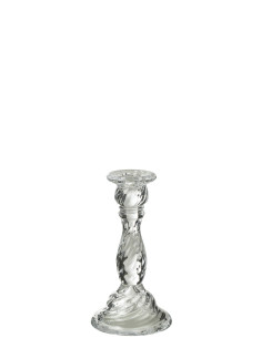 Porte-bougie en verre transparent moyen NonoJ-Line