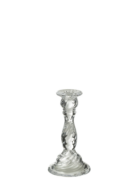 Porte-bougie en verre transparent moyen NonoJ-Line