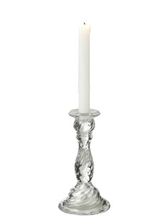 Porte-bougie en verre transparent moyen NonoJ-Line 2