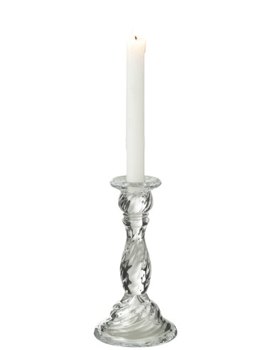 Porte-bougie en verre transparent moyen NonoJ-Line